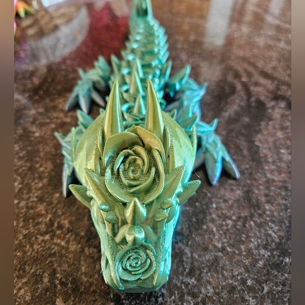 Baby Rose Dragon 3D Printed Figure - Picture 2 of 8